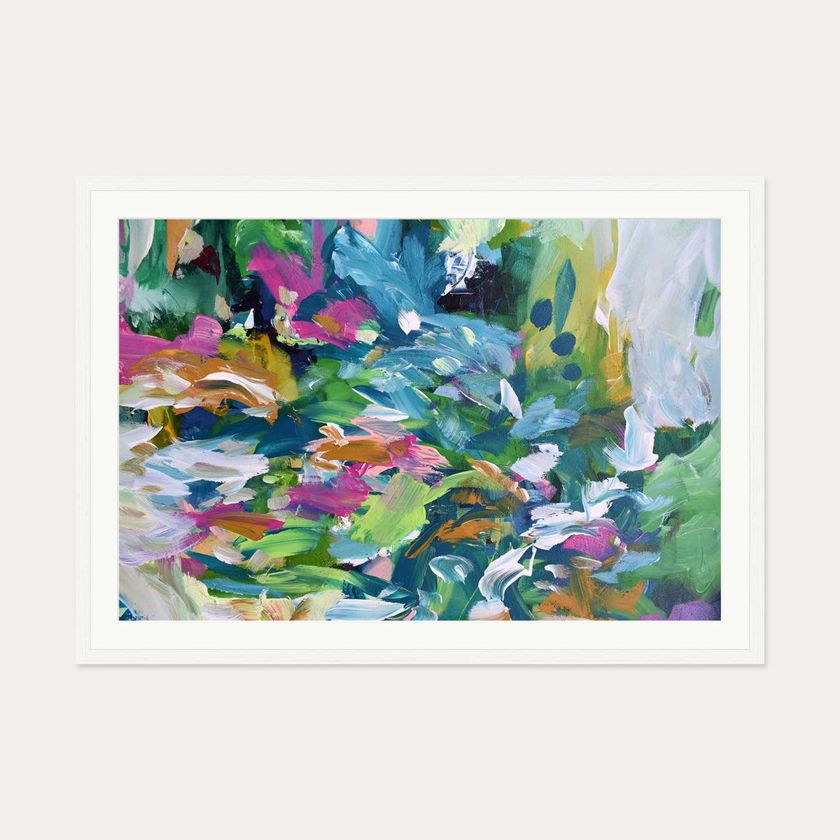 Abstract 145 Art Print — 70 x 100 cm — White Frame