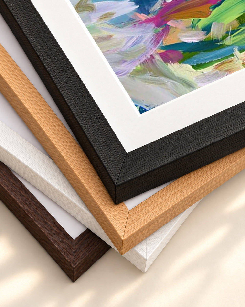 Abstract 145 Art Print — framed print corner with 5 cm mount and bevel