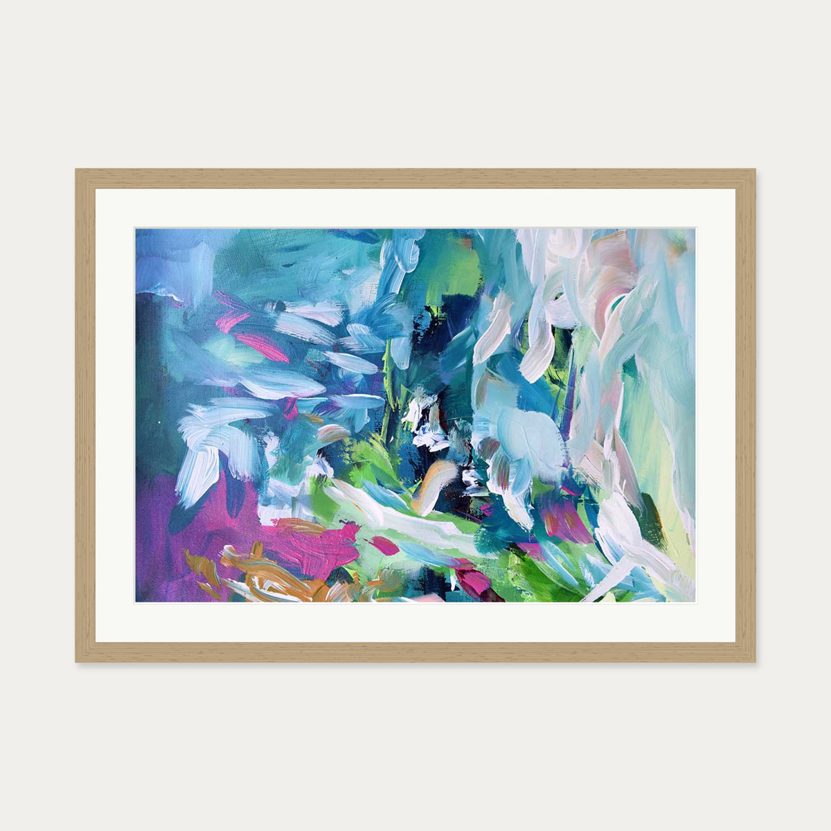 Abstract 146 Art Print — 50 x 70 cm — Oak Frame