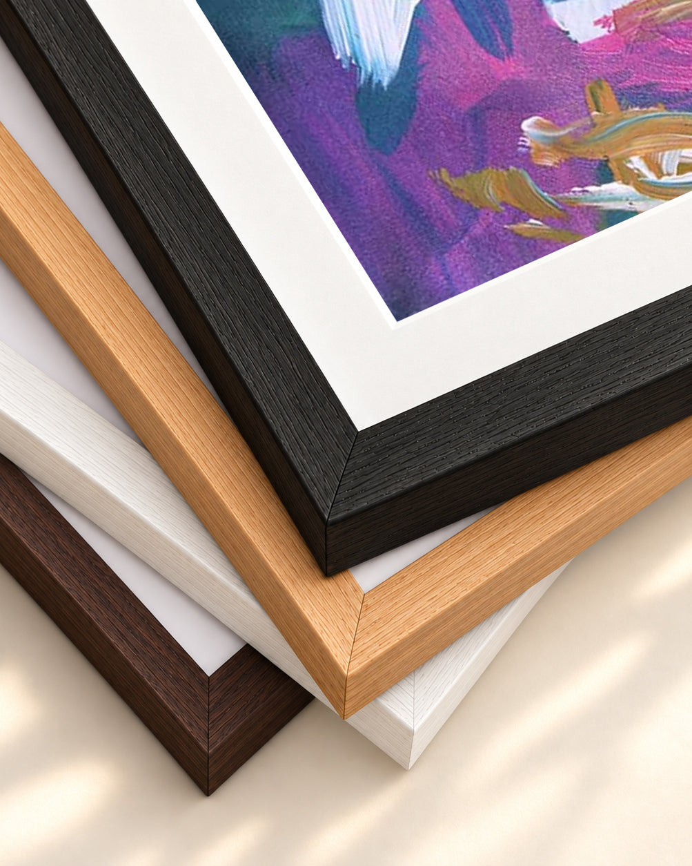 Abstract 146 Art Print — framed print corner with 5 cm mount and bevel