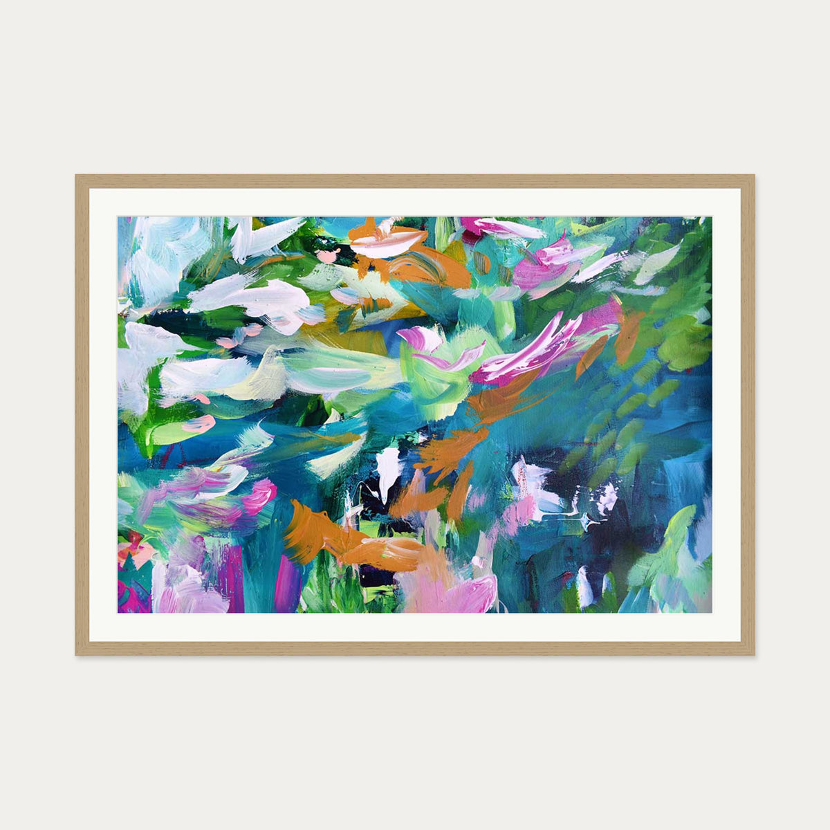 Abstract 147 Art Print — 70 x 100 cm — Oak Frame