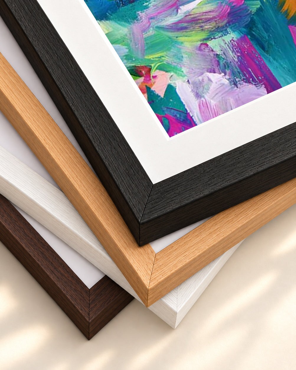 Abstract 147 Art Print — framed print corner with 5 cm mount and bevel