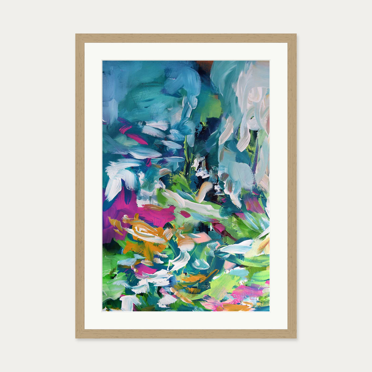Abstract 148 Art Print — 50 x 70 cm — Oak Frame