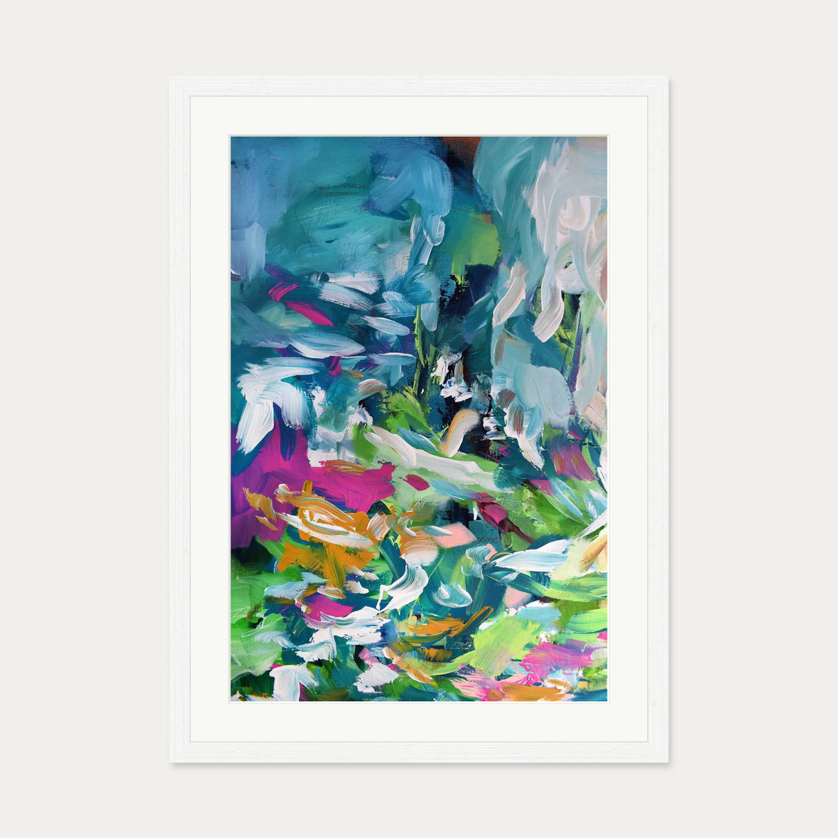 Abstract 148 Art Print — 50 x 70 cm — White Frame