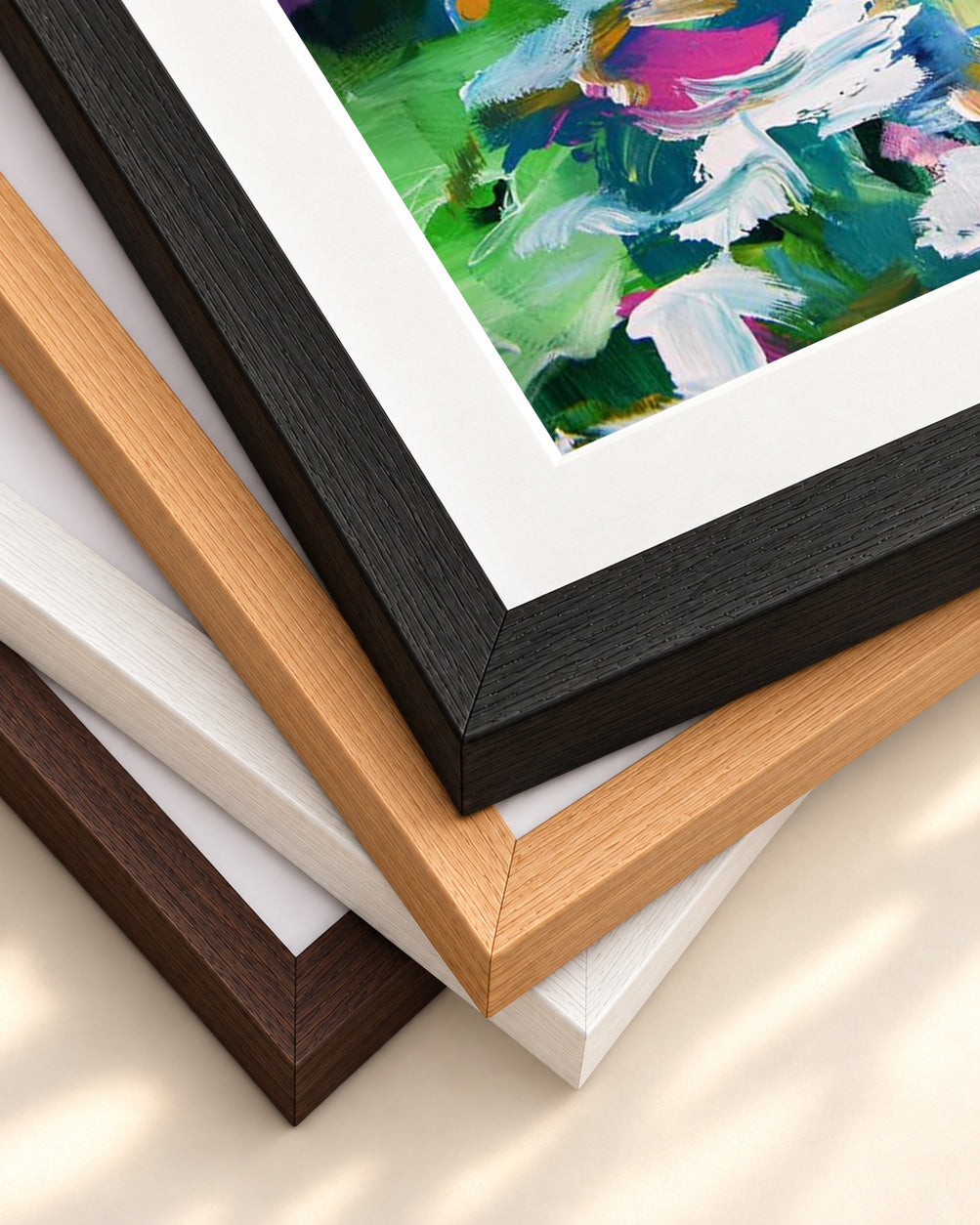 Abstract 148 Art Print — framed print corner with 5 cm mount and bevel