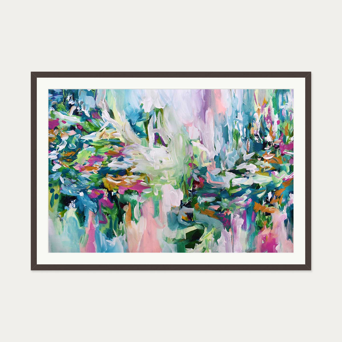 Abstract 149 Art Print — 70 x 100 cm — Brown Frame