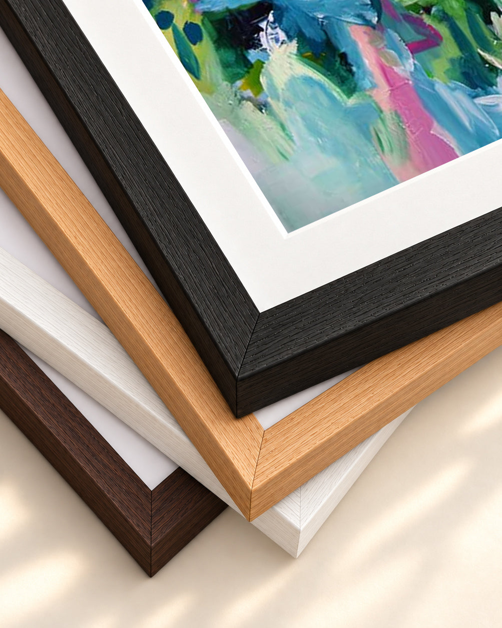 Abstract 149 Art Print — framed print corner with 5 cm mount and bevel