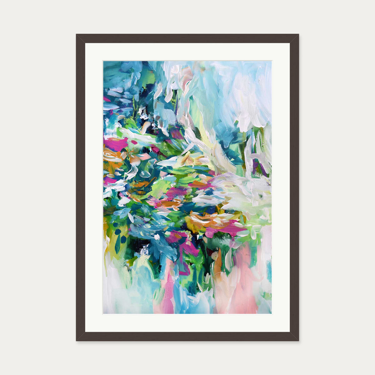 Abstract 150 Art Print — 50 x 70 cm — Brown Frame
