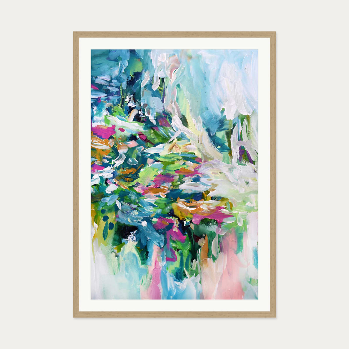 Abstract 150 Art Print — 70 x 100 cm — Oak Frame
