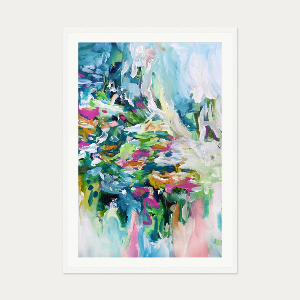 Abstract 150 Art Print — 70 x 100 cm — White Frame