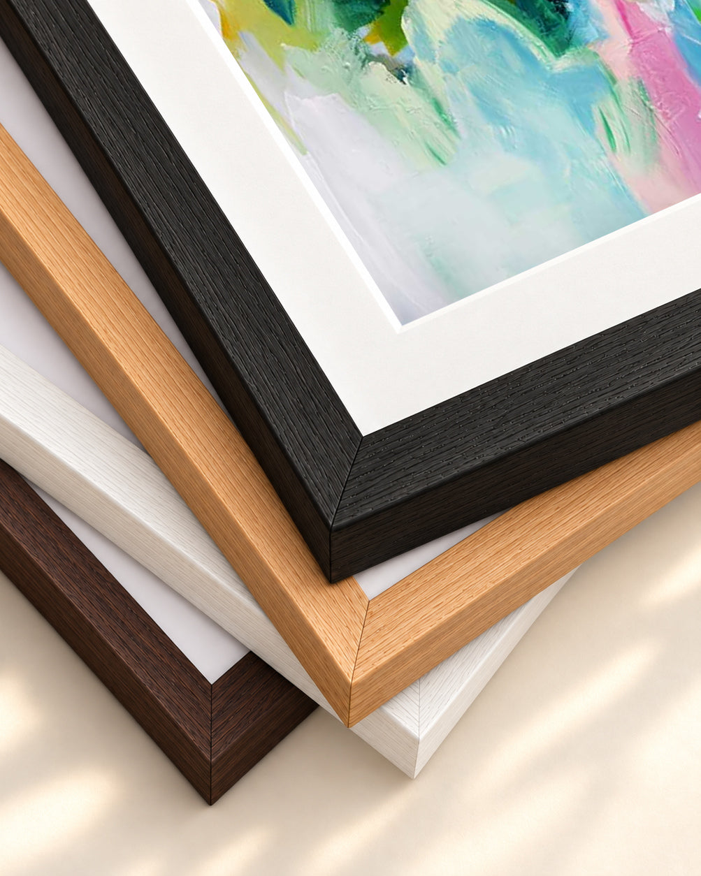 Abstract 150 Art Print — framed print corner with 5 cm mount and bevel