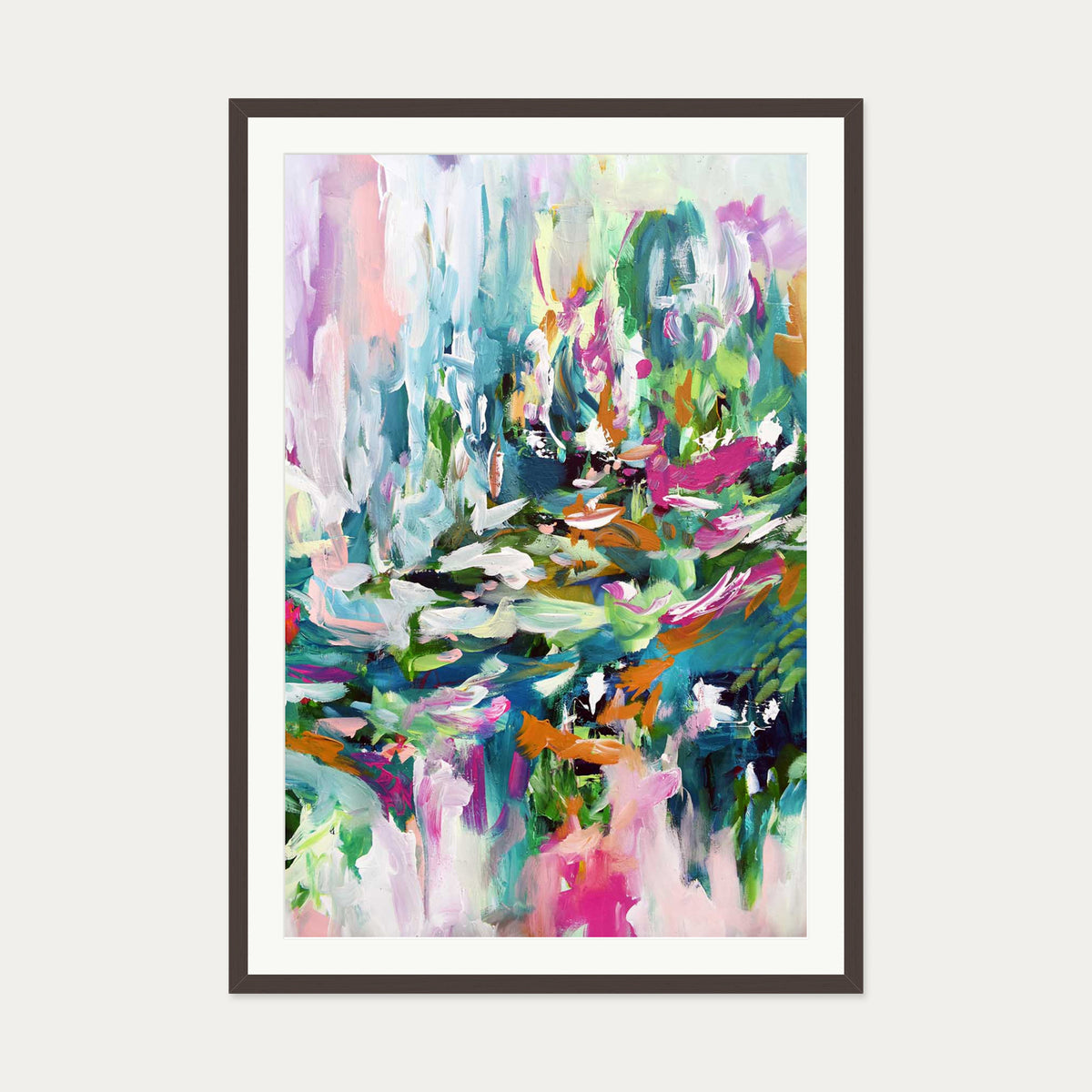 Abstract 151 Art Print — 70 x 100 cm — Brown Frame