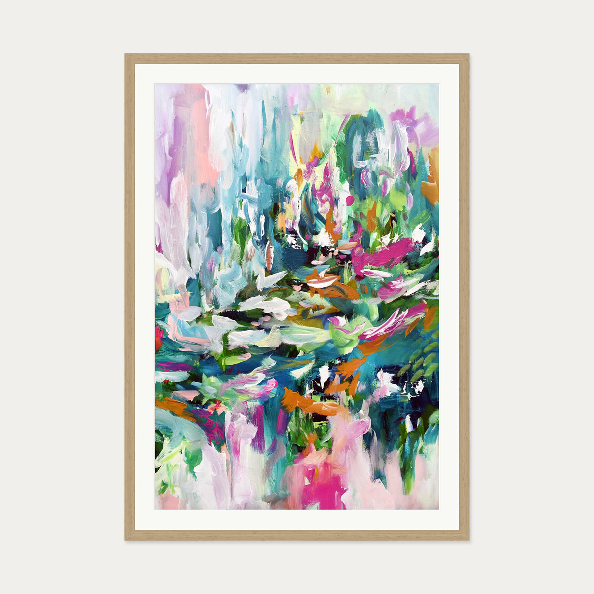 Abstract 151 Art Print — 70 x 100 cm — Oak Frame