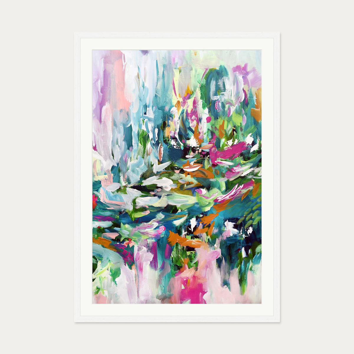 Abstract 151 Art Print — 70 x 100 cm — White Frame