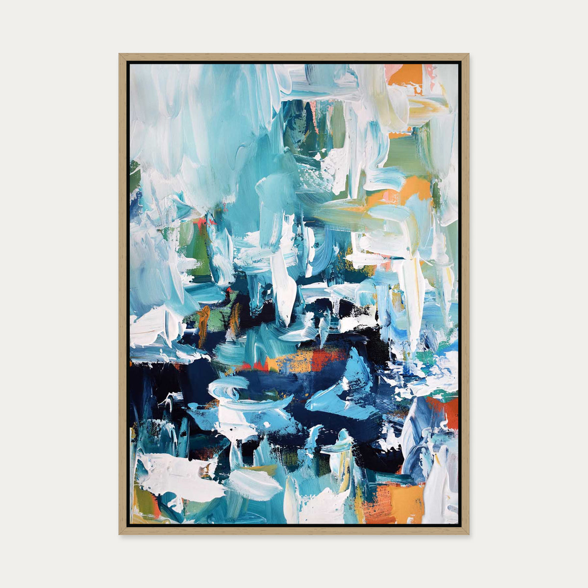Abstract 152 Canvas Art — 50 x 70 cm — Oak Frame