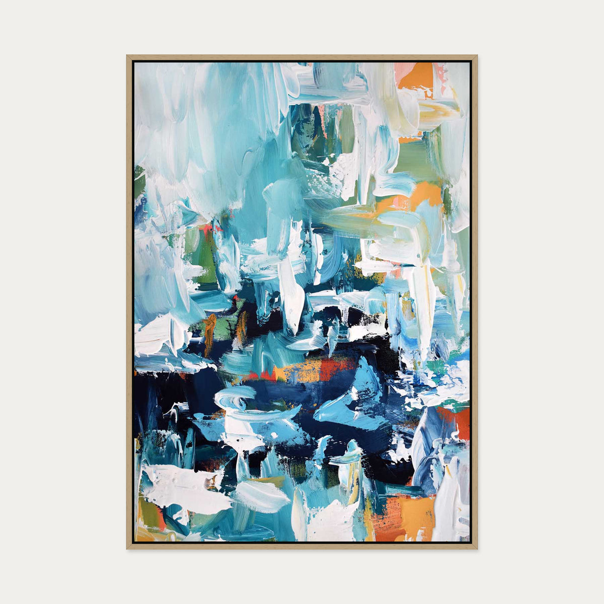 Abstract 152 Canvas Art — 70 x 100 cm — Oak Frame