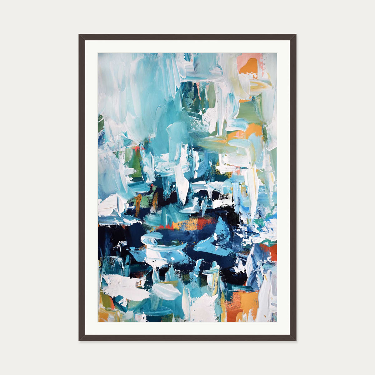 Abstract 152 Art Print — 70 x 100 cm — Brown Frame
