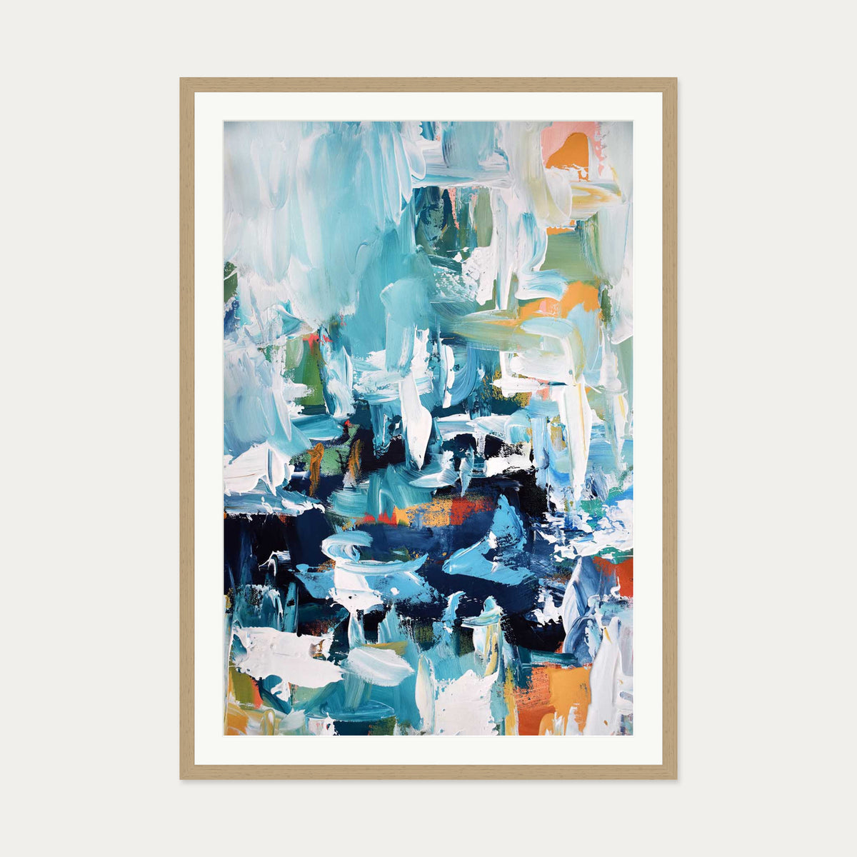 Abstract 152 Art Print — 70 x 100 cm — Oak Frame