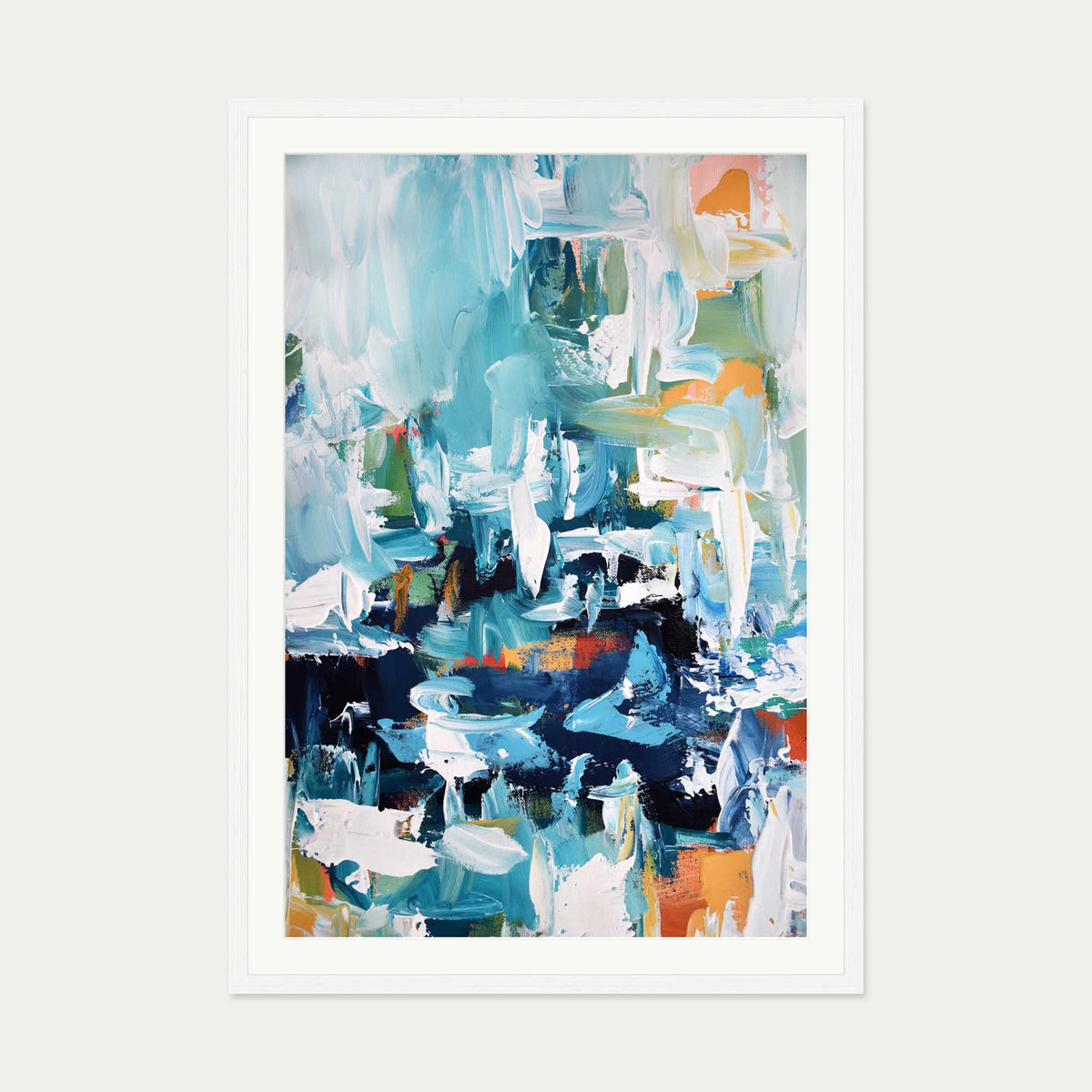 Abstract 152 Art Print — 70 x 100 cm — White Frame
