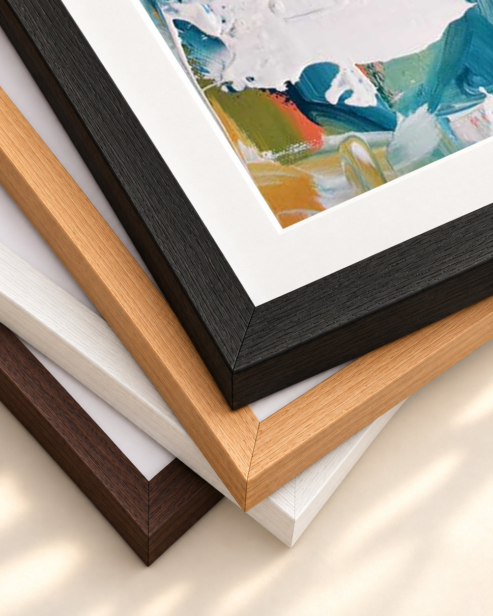 Abstract 152 Art Print — framed print corner with 5 cm mount and bevel