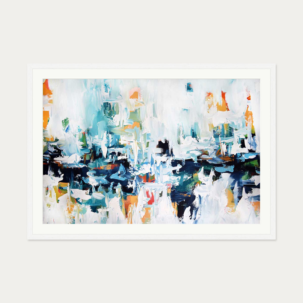 Abstract 153 Art Print — 70 x 100 cm — White Frame