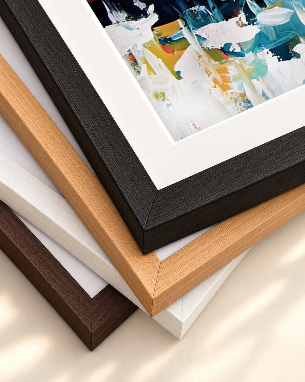 Abstract 153 Art Print — framed print corner with 5 cm mount and bevel