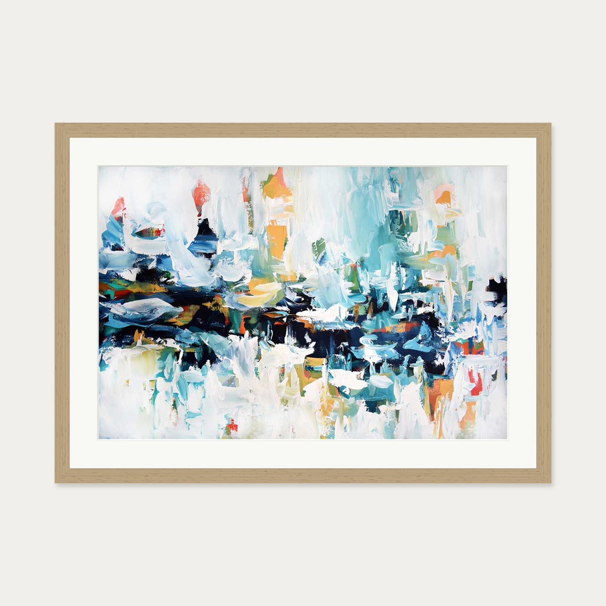 Abstract 154 Art Print — 50 x 70 cm — Oak Frame