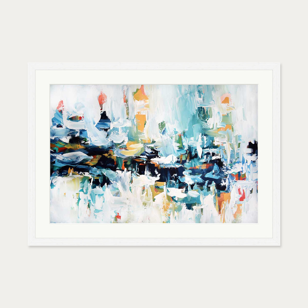 Abstract 154 Art Print — 50 x 70 cm — White Frame