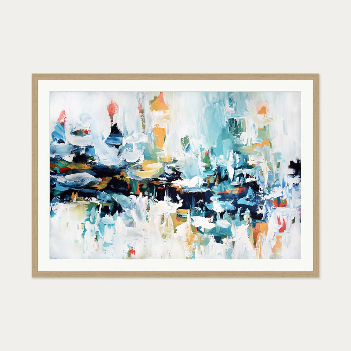 Abstract 154 Art Print — 70 x 100 cm — Oak Frame