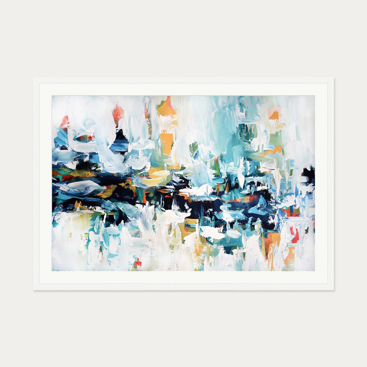 Abstract 154 Art Print — 70 x 100 cm — White Frame