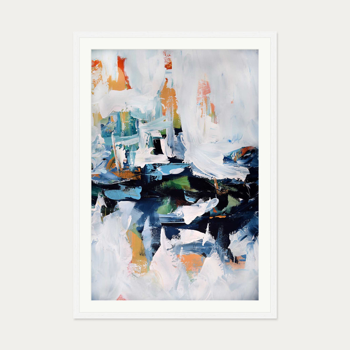 Abstract 155 Art Print — 70 x 100 cm — White Frame