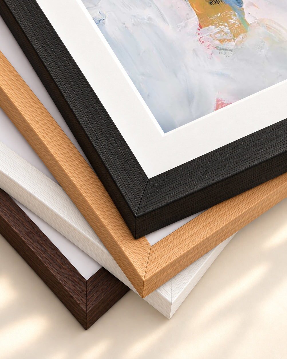 Abstract 155 Art Print — framed print corner with 5 cm mount and bevel