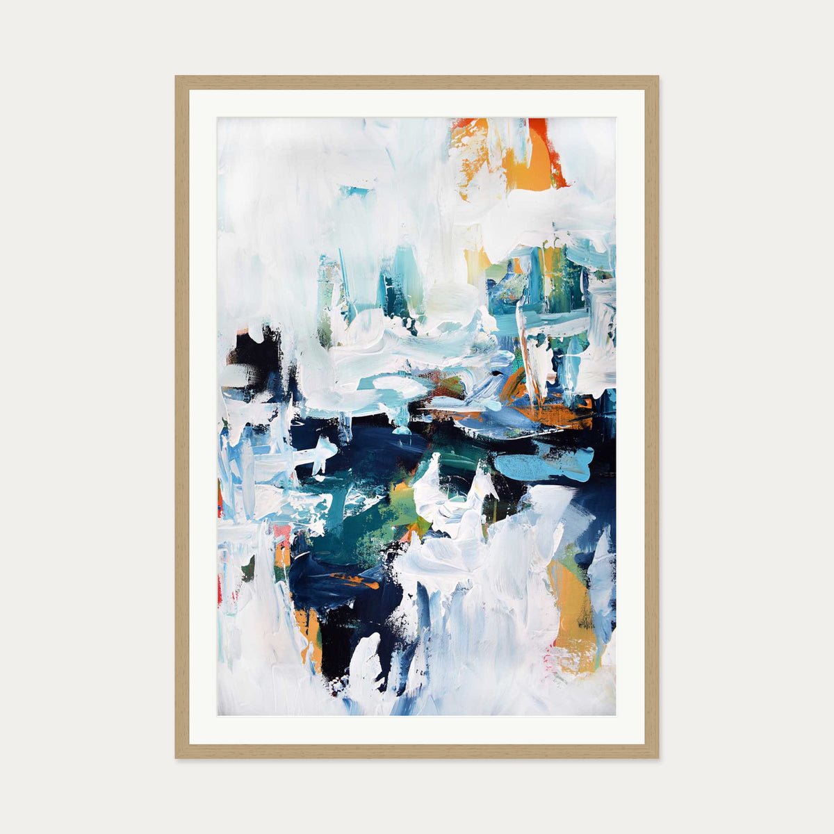 Abstract 156 Art Print — 70 x 100 cm — Oak Frame