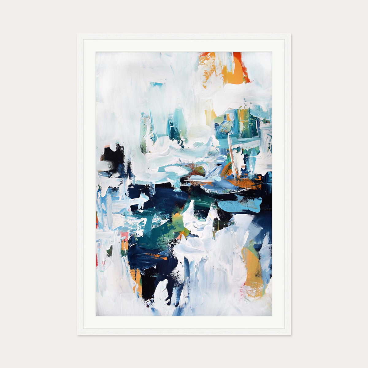 Abstract 156 Art Print — 70 x 100 cm — White Frame