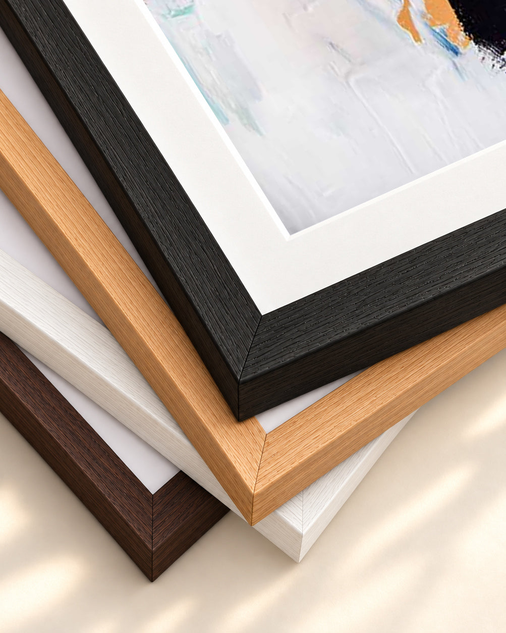 Abstract 156 Art Print — framed print corner with 5 cm mount and bevel