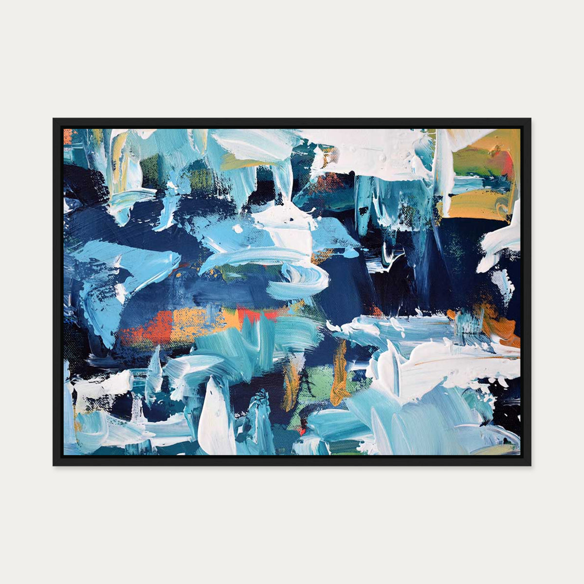 Abstract 157 Canvas Art — 50 x 70 cm — Black Frame