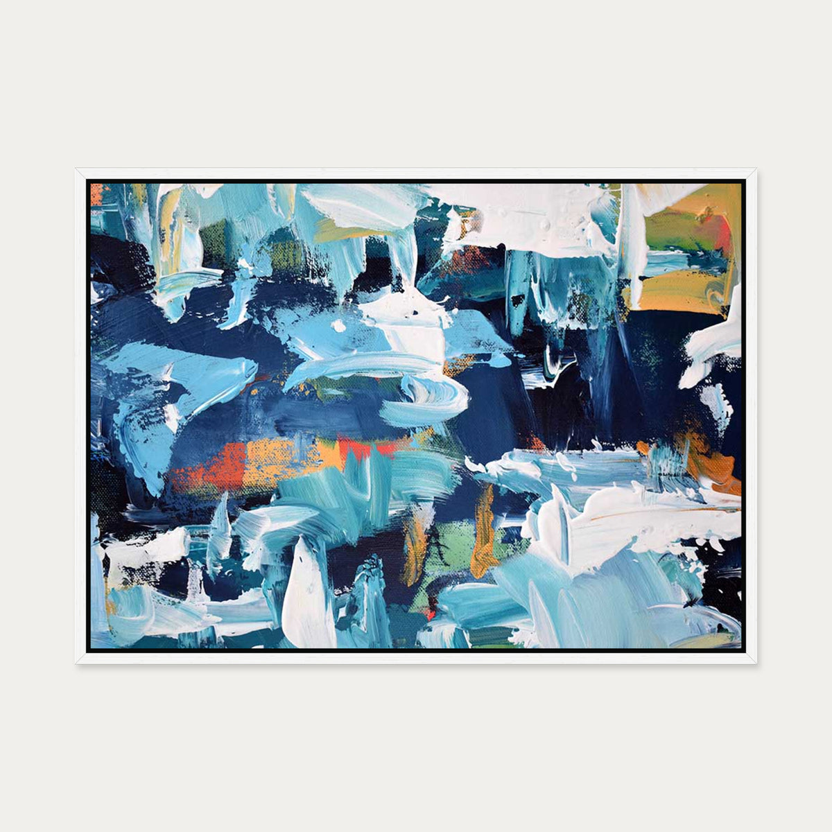 Abstract 157 Canvas Art — 50 x 70 cm — White Frame