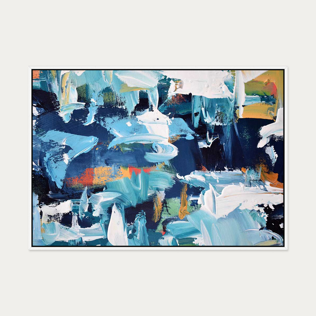 Abstract 157 Canvas Art — 70 x 100 cm — White Frame