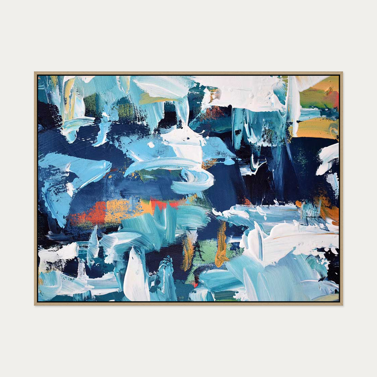 Abstract 157 Canvas Art — 90 x 120 cm — Oak Frame