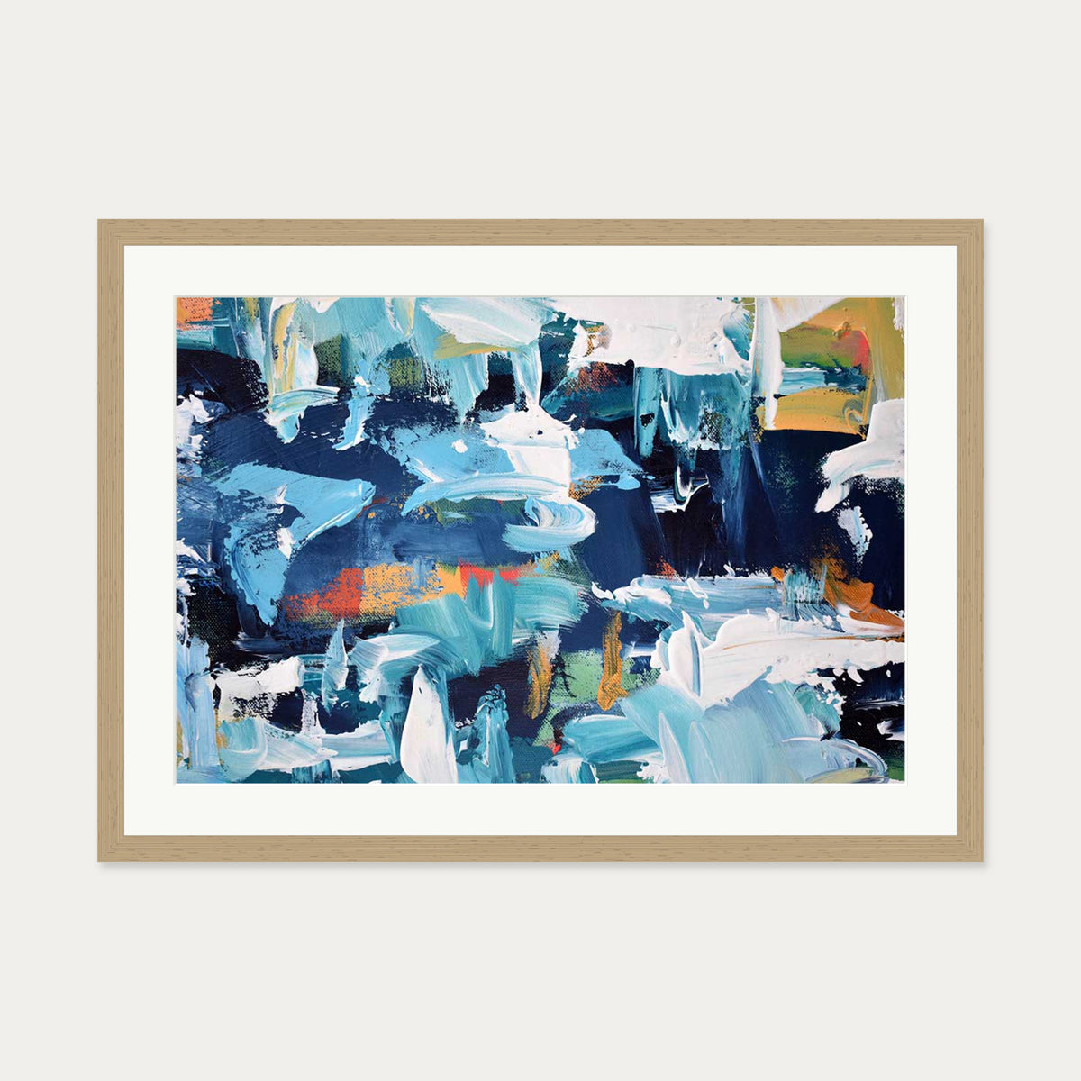 Abstract 157 Art Print — 50 x 70 cm — Oak Frame
