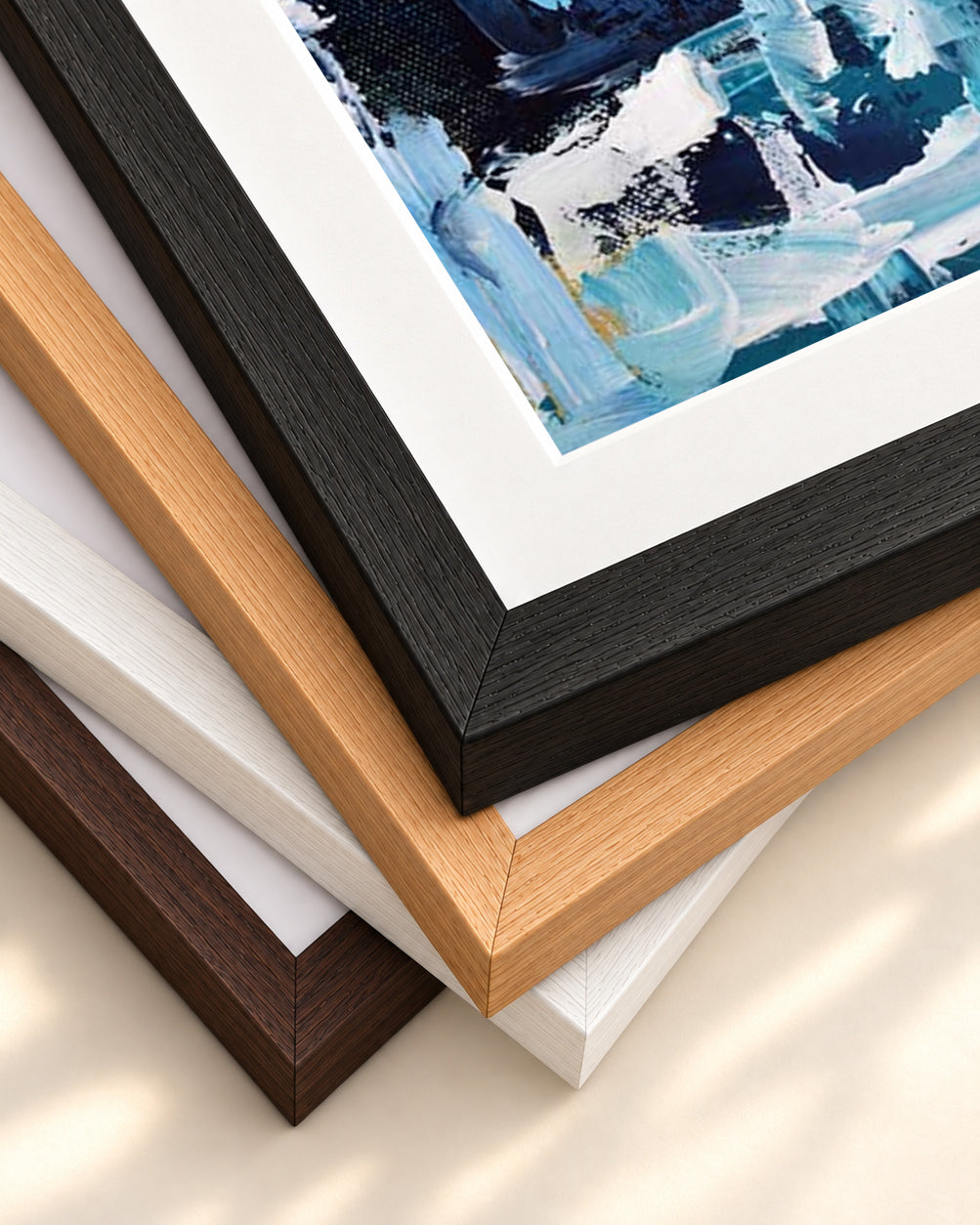 Abstract 157 Art Print — framed print corner with 5 cm mount and bevel
