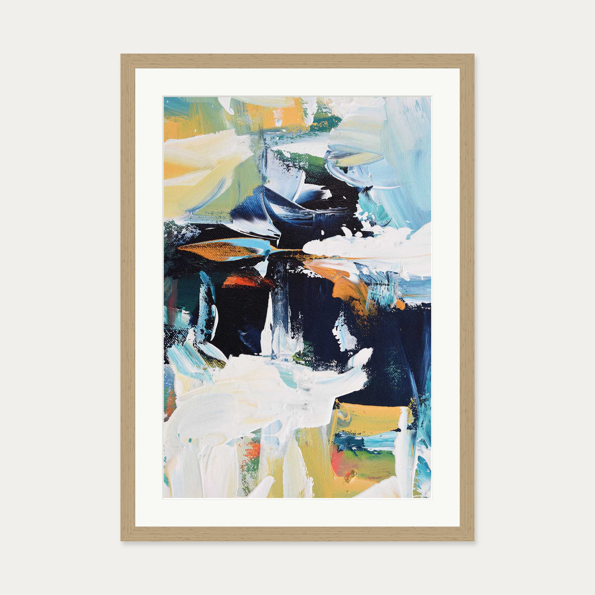 Abstract 158 Art Print — 50 x 70 cm — Oak Frame