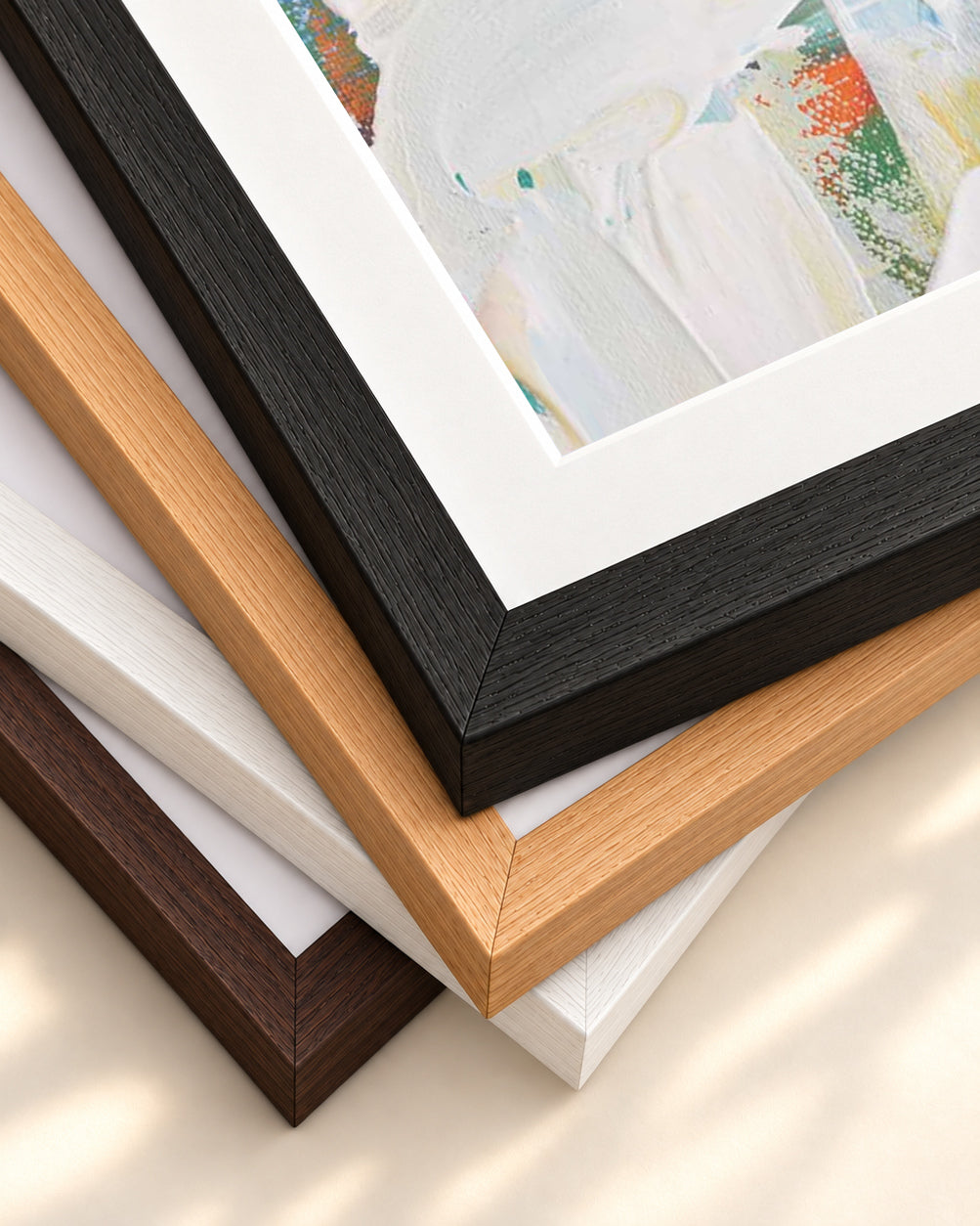 Abstract 158 Art Print — framed print corner with 5 cm mount and bevel