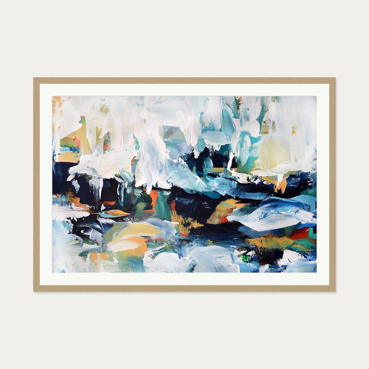 Abstract 159 Art Print — 70 x 100 cm — Oak Frame