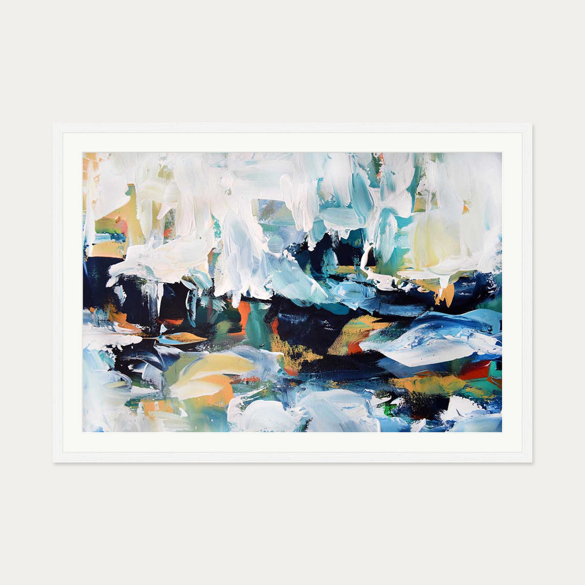 Abstract 159 Art Print — 70 x 100 cm — White Frame