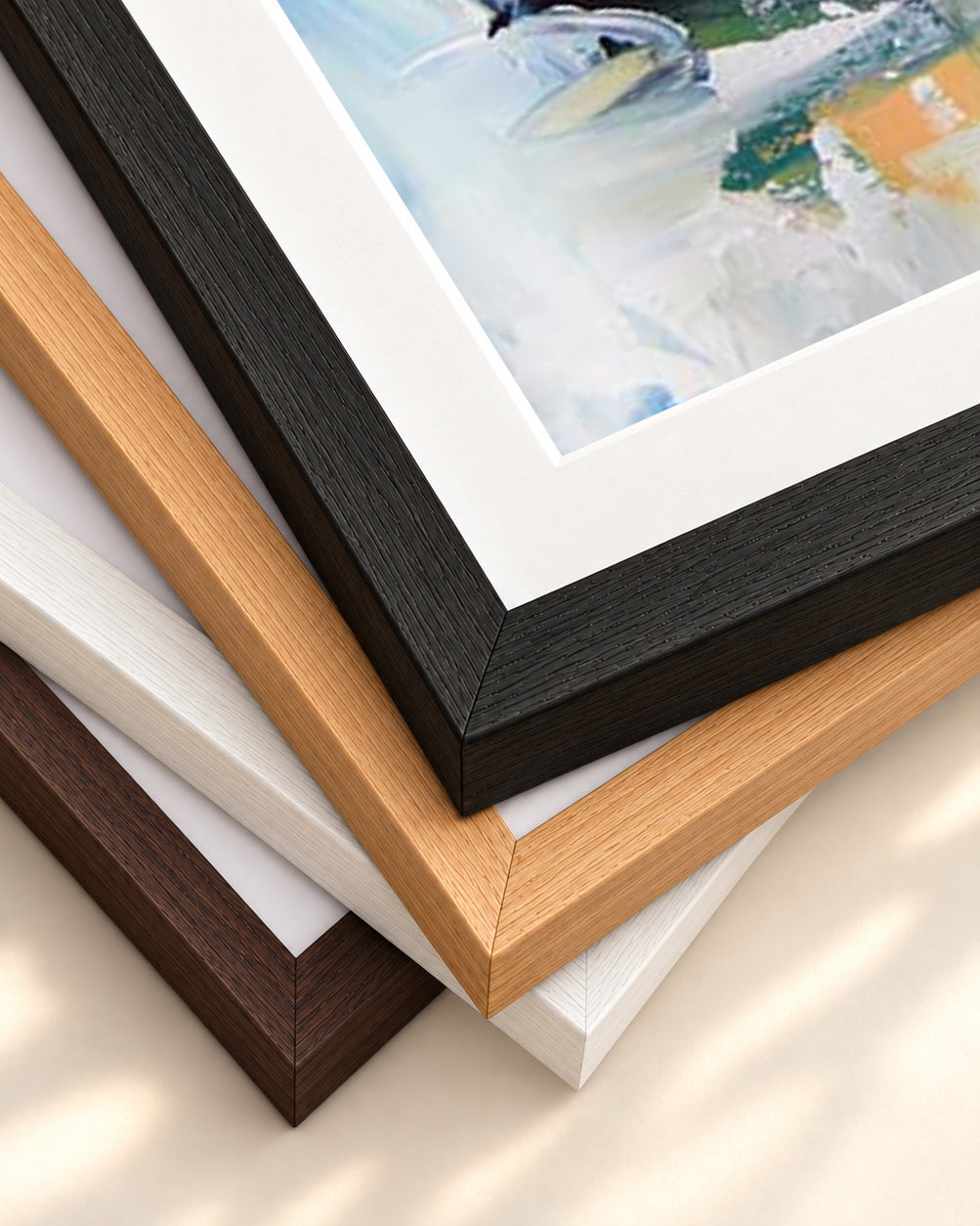 Abstract 159 Art Print — framed print corner with 5 cm mount and bevel