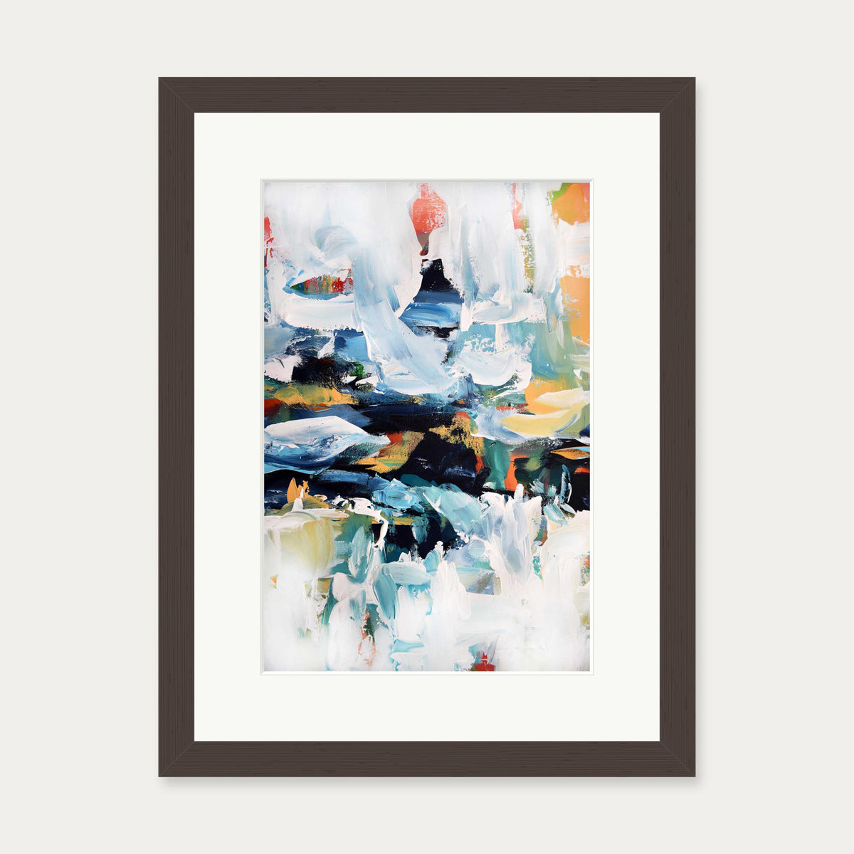 Abstract 160 Art Print — 30 x 40 cm — Brown Frame