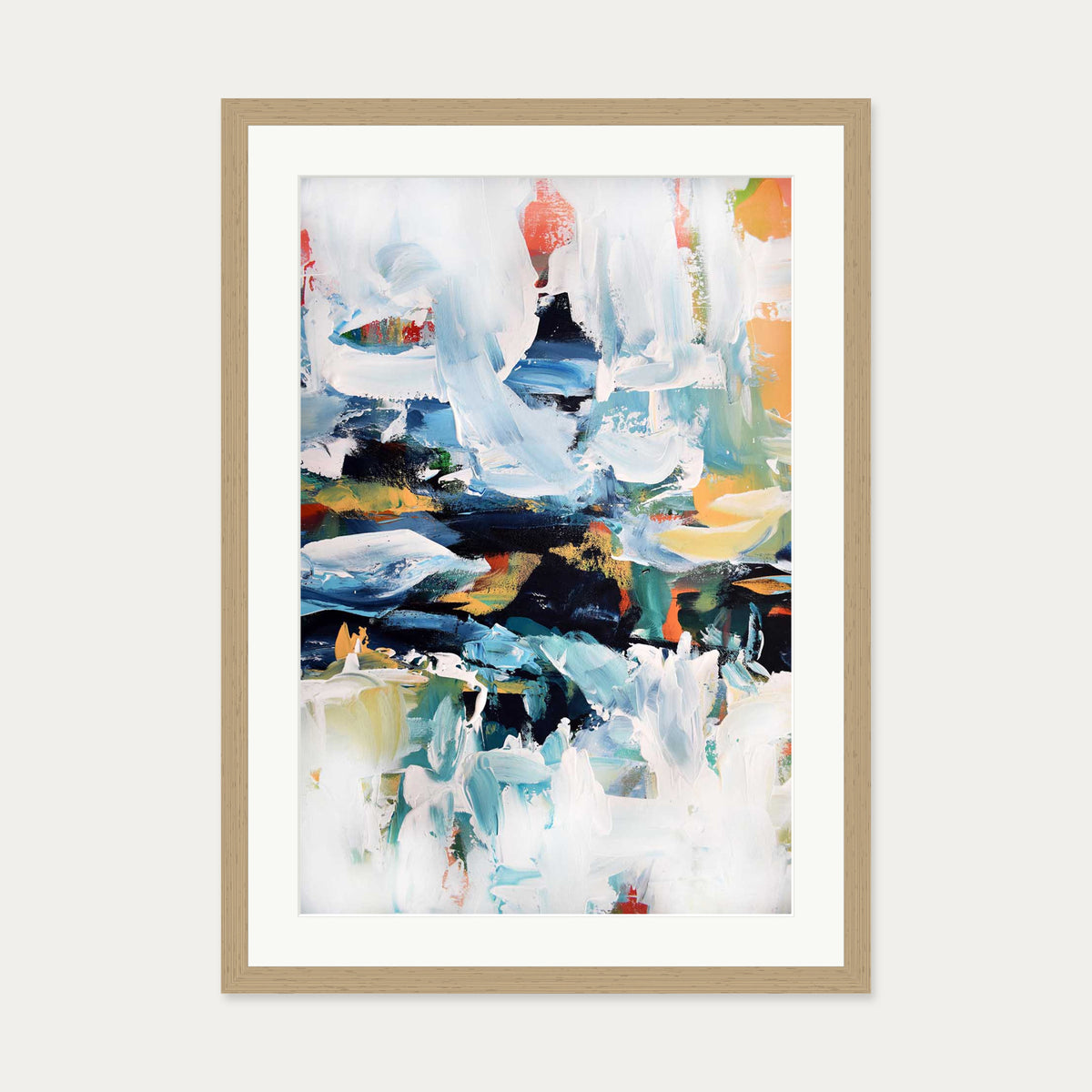 Abstract 160 Art Print — 50 x 70 cm — Oak Frame