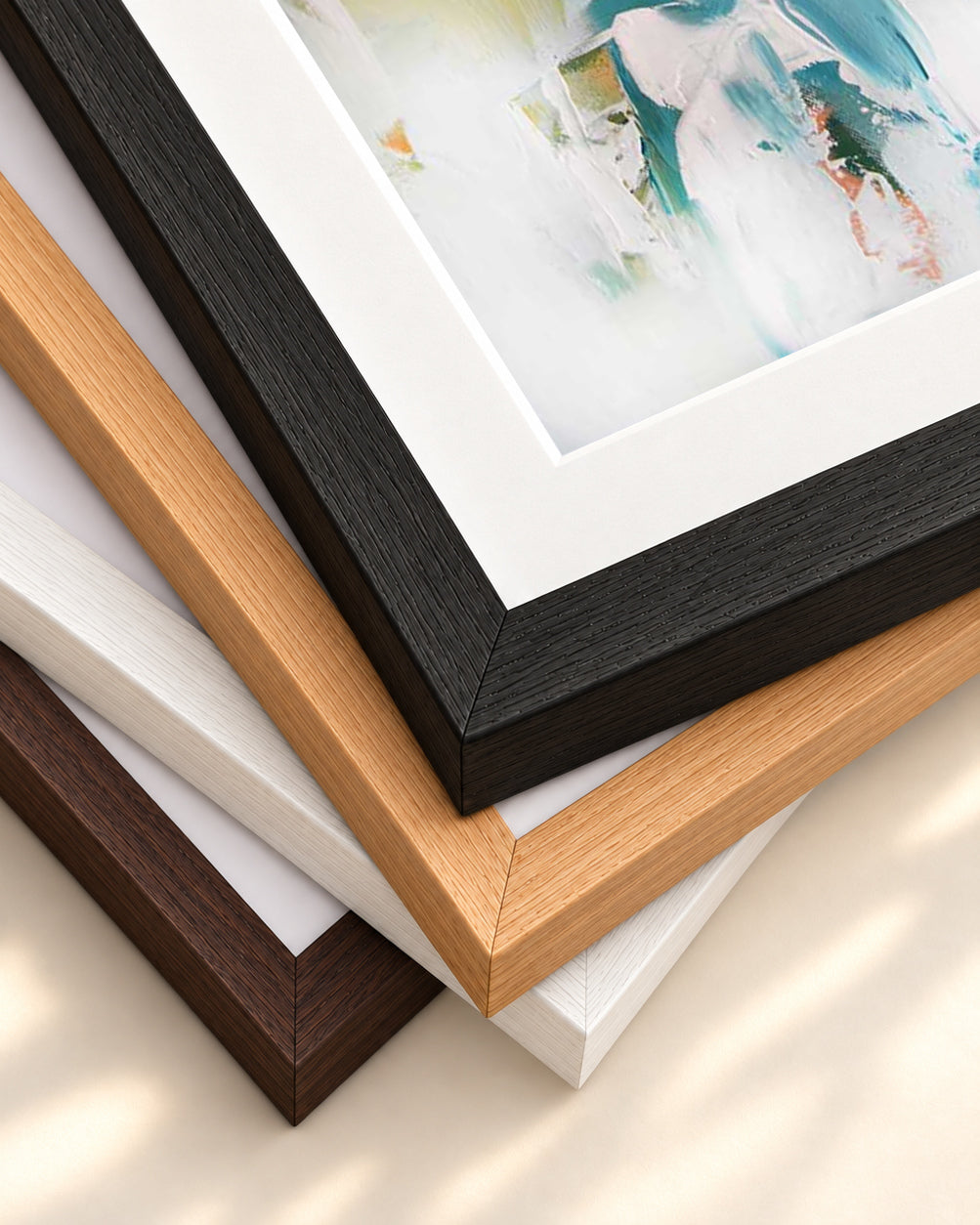 Abstract 160 Art Print — framed print corner with 5 cm mount and bevel