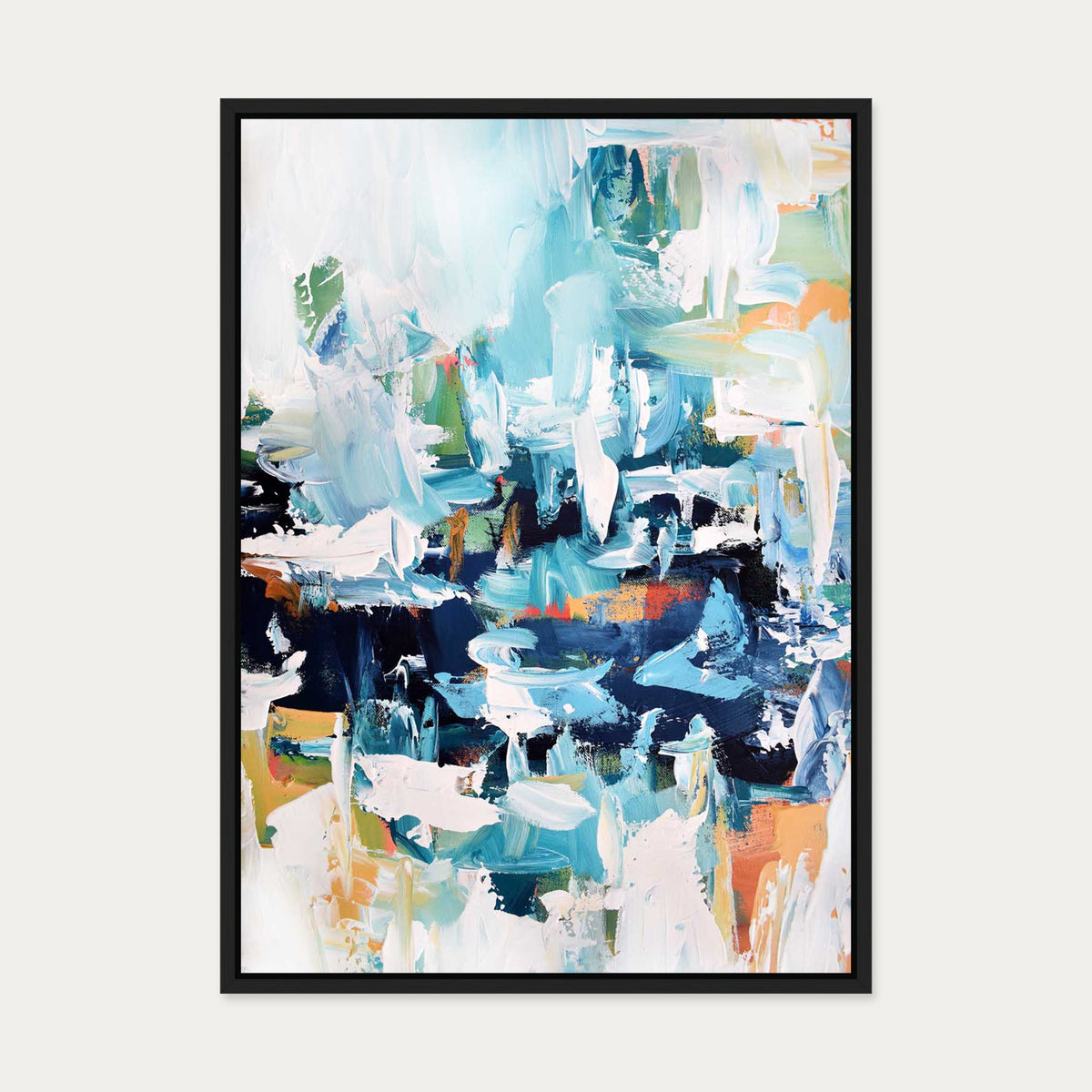 Abstract 161 Canvas Art — 50 x 70 cm — Black Frame
